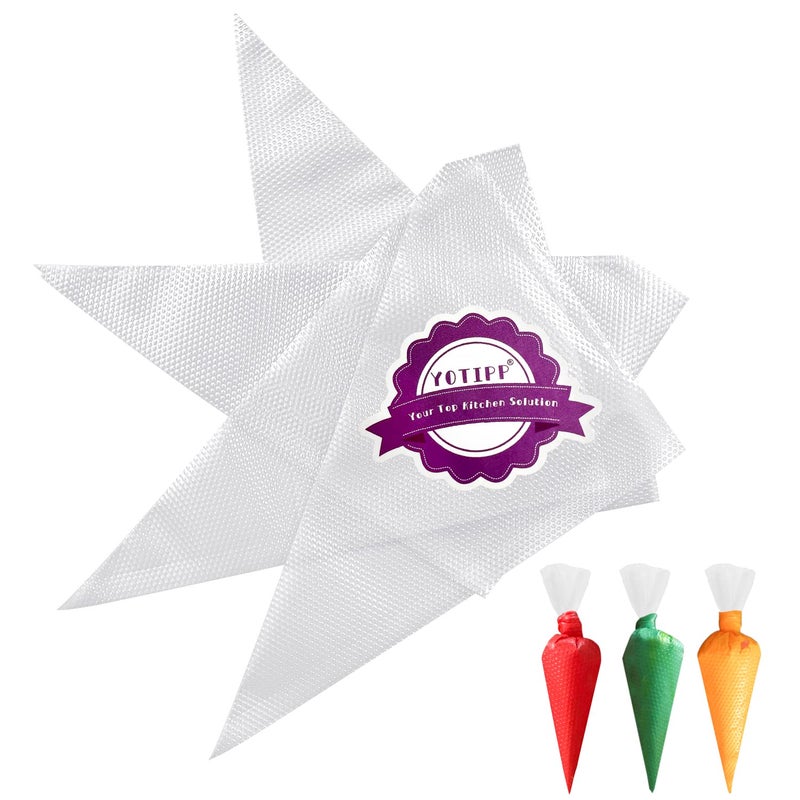 YOTIPP Thickened 100pcs/set Disposable Pastry Bag Icing Piping Bag Cake Cupcake Decorating Bags (16inch Thickened) - Image 1